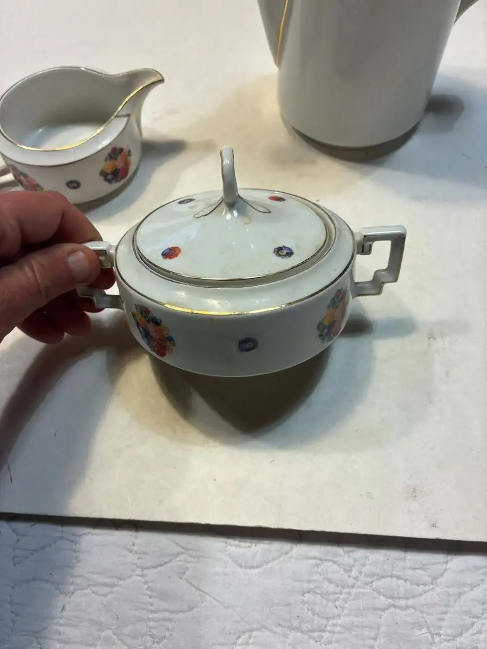 3 piece set Heinrich & Co. (H&C) Selb Bavaria 'Mirzi' Porcelain Coffee Set with